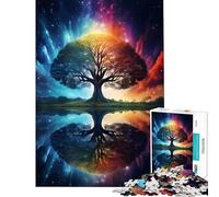 Rompecabezas para Adultos de 1000 Piezas Árbol de la Vida Galaxia Cósmica Ayuda a ejercitar el Cerebro Regalos para Mujeres Juegos Familiares Apto para Mayores de 14 años 38x26cm