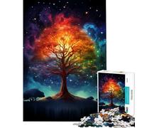 Rompecabezas para Adultos de 1000 Piezas Árbol de la Vida Galaxia Cósmica Desafío Educativo para la Diversión Familiar Juego Familiar para Mayores de 14 años Juego de Rompecabezas Disponible 38x26cm