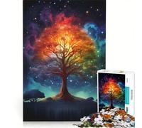 Rompecabezas para Adultos de 1000 Piezas Árbol de la Vida Galaxia Cósmica Juegos Divertidos para Relajarse intelectualmente y Fortalecer el Amor en Pareja 50x75cm