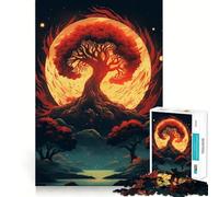 Rompecabezas para Adultos de 1000 Piezas, Árbol de la Vida, Moonshine, Premium Cut, Diversión, Lógica, Juguete Divertido, Tiempo de Juego Fácil, Arte Navideño para Pared (50x75cm)