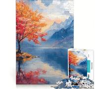 Rompecabezas para Adultos de 1000 Piezas Árbol en un Paisaje de Agosto Juego práctico Actividades Divertidas para Hacer en casa Un Regalo Ideal para los Amantes de los Juegos 38x26cm