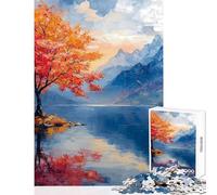 Rompecabezas para Adultos de 1000 Piezas Árbol en un Paisaje de Agosto Juegos educativos para Pasar el Tiempo en casa Juguetes antiestrés para cumpleaños y Navidad (38x26cm)