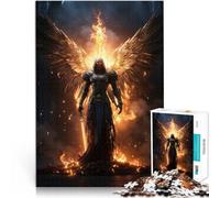 Rompecabezas para Adultos de 1000 Piezas Arcángel del Fuego Oscuro Juego desafiante y Juego Familiar para la decoración del hogar 52x38cm