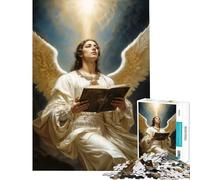 Rompecabezas para Adultos de 1000 Piezas Arcángel Uriel en Luz Divina Juego Imposible Juguetes educativos de Aprendizaje Regalo de cumpleaños Corte de precisión (tamaño 50x75cm)