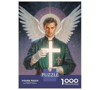 Rompecabezas para Adultos De 1000 Piezas Archangel Raphael Holding Glowing Cross Rompecabezas para Adultos Juego De Ingenio para La Diversión Familiar Actividades Divertidas En Casa, 70x50cm/1000pcs