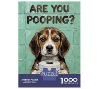 Rompecabezas para Adultos De 1000 Piezas Are You Pooping Beagle with Toilet Paper Rompecabezas para Adultos Juegos Relajantes Alivia El Estrés Ayuda A Ejercitar El Cerebro 52x38cm/1000pcs