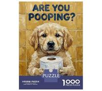 Rompecabezas para Adultos De 1000 Piezas Are You Pooping Dog with Toilet Paper Rompecabezas para Adultos Juegos Relajantes Pero Divertidos Y Humorísticos para Cumpleaños, Navidad 70x50cm/1000pcs