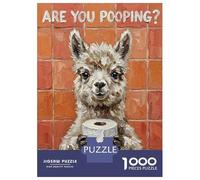 Rompecabezas para Adultos De 1000 Piezas Are You Pooping Llama Bathroom Art Rompecabezas para Adultos Juegos Familiares Montaje De Patrones Cumpleaños Y Navidad 70x50cm/1000pcs