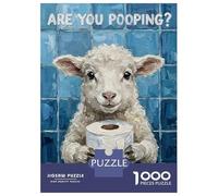 Rompecabezas para Adultos De 1000 Piezas Are You Pooping Sheep with Toilet Paper Rompecabezas para Adultos Juego Práctico Análisis Y Lógica Gran Regalo para Los Amantes De Los Juegos 52x38cm/1000pcs