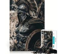 Rompecabezas para Adultos de 1000 Piezas,Armadura de Guerrero Negro,Corte preciso,Divertido,Actividad Mental Inteligente,Tiempo de Ocio,Regalo de cumpleaños para Aficionados 50x75cm