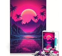 Rompecabezas para Adultos de 1000 Piezas Armonía Crepuscular Tropical Juegos Familiares Carrera de Velocidad Manual Ideal para Decorar el Escritorio 50x75cm