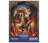 Rompecabezas Para Adultos De 1000 Piezas Armored Dragon Stained Glass Illustration Rompecabezas Para Adultos Juegos Relajantes Pero Divertidos Y Humorísticos Interacción Entre Padres E Hijos 70x50cm/1