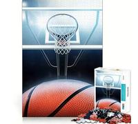 Rompecabezas para Adultos de 1000 Piezas aro y balón de Baloncesto,decoración de Ajuste Limpio,Juego Divertido para Pensar,Tiempo de Juego Acogedor,Regalo de cumpleaños para Aficionados (38x26cm)