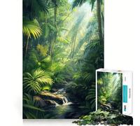 Rompecabezas para Adultos de 1000 Piezas Arroyo de la Selva Tropical, Piezas de Ajuste preciso, Juego de lógica, diversión acogedora, Regalo de cumpleaños (50x75cm)