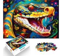 Rompecabezas para Adultos de 1000 Piezas Arte Abstracto de Serpientes Juguetes de Bricolaje con póster a Juego y Hoja de Trivia 38x26cm