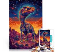 Rompecabezas para Adultos de 1000 Piezas Arte de Dinosaurios Hecho de cartón para Mayores de 14 años Entrena tu Cerebro y Tus Manos Regalos de Juegos de Navidad tamaño:26x38cm/10.24x14.96pulgada