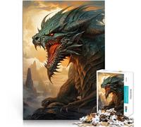 Rompecabezas para Adultos de 1000 Piezas “ Arte de Dragones” Hecho de Papel,para Mayores de 14 años Antiestrés Vacaciones en casa Matando el Tiempo Colección de Artistas, Bellas Artes。tamaño:38x52cm