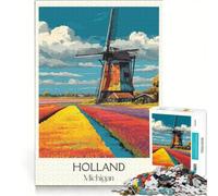 Rompecabezas para Adultos de 1000 Piezas, Arte de Holland, Michigan, Juguetes para armar, Carrera de Velocidad Manual, con Piezas de Formas aleatorias Que encajan Perfectamente 50x75cm