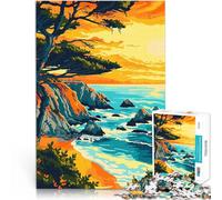 Rompecabezas para Adultos de 1000 Piezas Arte de la Costa de la Playa de Big Sur Juego de ingenio Mejorar el Amor Entre Parejas 52x38cm