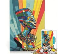 Rompecabezas para Adultos de 1000 Piezas Arte de la Reina Nefertiti de Egipto Juguetes para armar para la diversión Familiar con Piezas de Formas aleatorias Que encajan Perfectamente 50x75cm