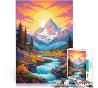 Rompecabezas para Adultos de 1000 Piezas Arte de montaña de Verano Juguetes de Entretenimiento Familiar Buen Regalo 50x70cm