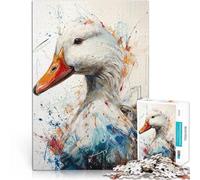Rompecabezas para Adultos de 1000 Piezas Arte de Pato salpicado Matar el Tiempo en Vacaciones en casa Juego de desafío único 52x38cm