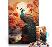 Rompecabezas para Adultos de 1000 Piezas Arte de Pavo Real Colorido Juguete de desafío de Juego Educativo Una Obra de Arte 52x38cm