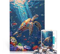 Rompecabezas para Adultos de 1000 Piezas Arte de píxeles submarinos de Tortugas Marinas Montaje de Patrones Buen Regalo 52x38cm