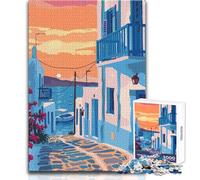 Rompecabezas para Adultos de 1000 Piezas, Arte de Viaje a Grecia, Mykonos, Juego Educativo Familiar, decoración del hogar, Regalo de cumpleaños, tamaño 38x26cm