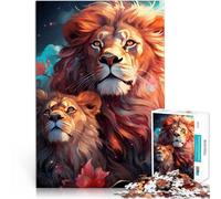 Rompecabezas para Adultos de 1000 Piezas “ Arte del león” Hecho de Papel，para Mayores de 14 años para la decoración del hogar Regalo Educativo de Aprendizaje。tamaño：26x38cm/10.24x14.96pulgada