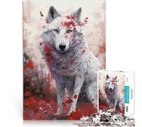 Rompecabezas para Adultos de 1000 Piezas Arte del Lobo de los Guardianes Lunares Juegos de relajación Gran Regalo para Juegos 38x26cm