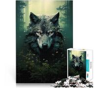 Rompecabezas para Adultos de 1000 Piezas Arte del Lobo para el Juguete de desafío de Juego Educativo Mejorar el Amor Entre Parejas 38x26cm