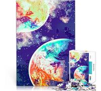 Rompecabezas para Adultos de 1000 Piezas Arte Espacial Abstracto Planetas Aprendizaje Educativo Juguetes de decoración del hogar 38x26cm