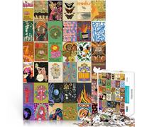Rompecabezas para Adultos de 1000 Piezas Arte Hippie Patchwork - 副本 Hecho de cartón para Mayores de 14 años Apto para Parejas Actividades Divertidas en casa, Regalos de cumpleaños, Regalos de Viaje