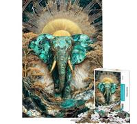 Rompecabezas para Adultos de 1000 Piezas Arte Kintsugi Amanecer Esmeralda Rompecabezas para Adultos Actividades Familiares Entrena tu Cerebro y Tus Manos Hermoso diseño Juego 38x52cm