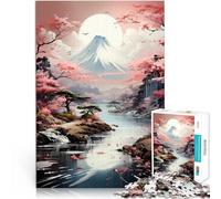 Rompecabezas para Adultos de 1000 Piezas “ Arte paisajístico japonés” Madera，para Mayores de 14 años Juguetes educativos de Aprendizaje Juegos Familiares Juguetes de Regalo。tamaño：50x75cm