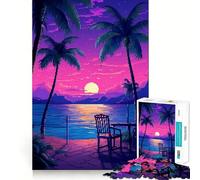 Rompecabezas para Adultos de 1000 Piezas,Arte pixelado de jardín Hawaiano,decoración Ideal,desafío Mental,Regalo Divertido para el Tiempo Libre,Regalo de cumpleaños o para Aficionados (38x26cm)