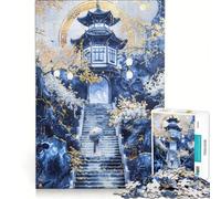 Rompecabezas para Adultos de 1000 Piezas Ascenso al Templo a la luz de la Luna Juegos educativos para la diversión Familiar colección de Artistas Bellas Artes 38x26cm