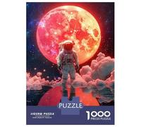 Rompecabezas para Adultos De 1000 Piezas Astronaut and Redmoon Rompecabezas para Adultos Juegos Familiares Decoración Perfecta Cumpleaños Y Navidad 70x50cm/1000pcs