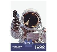 Rompecabezas para Adultos De 1000 Piezas Astronaut Holding A Gun Rompecabezas para Adultos Juego De Ingenio Análisis Y Lógica Cumpleaños Y Navidad 70x50cm/1000pcs