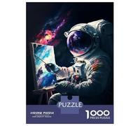 Rompecabezas para Adultos De 1000 Piezas Astronaut Holding Brush Rompecabezas Juego De Ingenio Aliviador del Estrés Difícil Y Desafiante 38x26cm/1000pcs