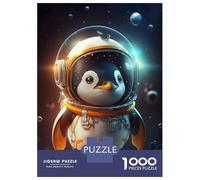 Rompecabezas para Adultos De 1000 Piezas Astronaut Space Penguin Rompecabezas para Adultos Juguete Decoración De Pared Mejora La Memoria 38x26cm/1000pcs