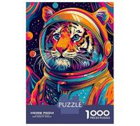 Rompecabezas para Adultos De 1000 Piezas Astronaut Space Tiger Rompecabezas para Adultos Juguetes Antiestrés Decoración Actividades Divertidas En Casa 52x38cm/1000pcs