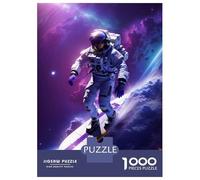 Rompecabezas para Adultos De 1000 Piezas Astronaut Surfing Galaxy Rompecabezas para Adolescentes Juego Práctico Decoración del Hogar 38x26cm/1000pcs