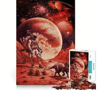 Rompecabezas para Adultos de 1000 Piezas Astronauta Caminando,Alienígena,Dinosaurio,Arte,Juego Inteligente,Regalo,Juego Lento, (50x75cm)