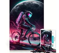 Rompecabezas para Adultos de 1000 Piezas Astronauta,Ciclismo,Espacio,Ajuste, Arte,lógica,Habilidad,Juego Lento, Tranquilo (38x26cm)