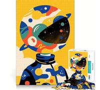 Rompecabezas para Adultos de 1000 Piezas Astronauta con Cabeza de Galaxia,Arte Minimalista,articulaciones Suaves,Divertido Juego cognitivo,Juguete para Jugar casualmente,Regalo para la Mente
