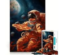 Rompecabezas para Adultos de 1000 Piezas Astronauta con Pizza,Espacio,articulaciones Suaves,Divertido Juego cognitivo,Juguete para Jugar casualmente,Regalo de cumpleaños para la Mente (50x75cm)