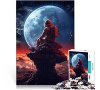 Rompecabezas para Adultos de 1000 Piezas Astronauta contemplando la Tierra Juego de ingenio Juego Educativo para cumpleaños y Navidad. 38x26cm