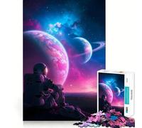 Rompecabezas para Adultos de 1000 Piezas Astronauta contemplando Planetas en el Espacio Diseño de Corte preciso Diversión,lógica y Habilidad Relájate Regalo Ideal y para Fortalecer la Mente